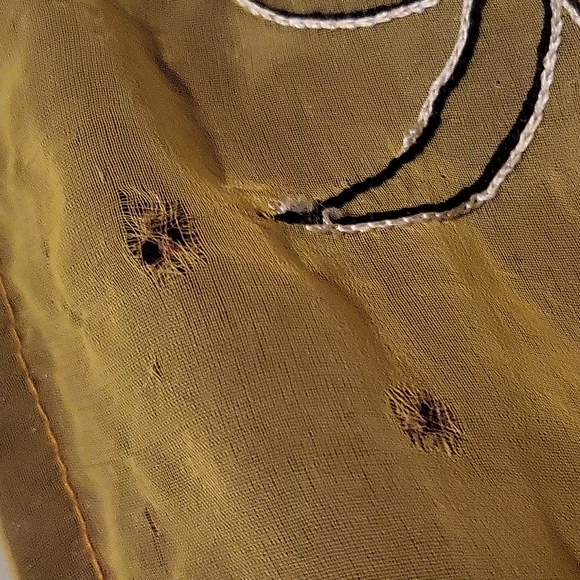 Boho maxi wrap skirt beaded and embroidered silk yellow and pink - Picture 8 of 10